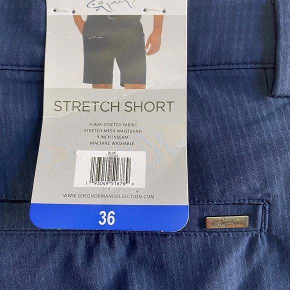 Greg Norman Men’s Stretch Shorts, Flat Front, Blue, Waist 36, NWT - Picture 5 of 14
